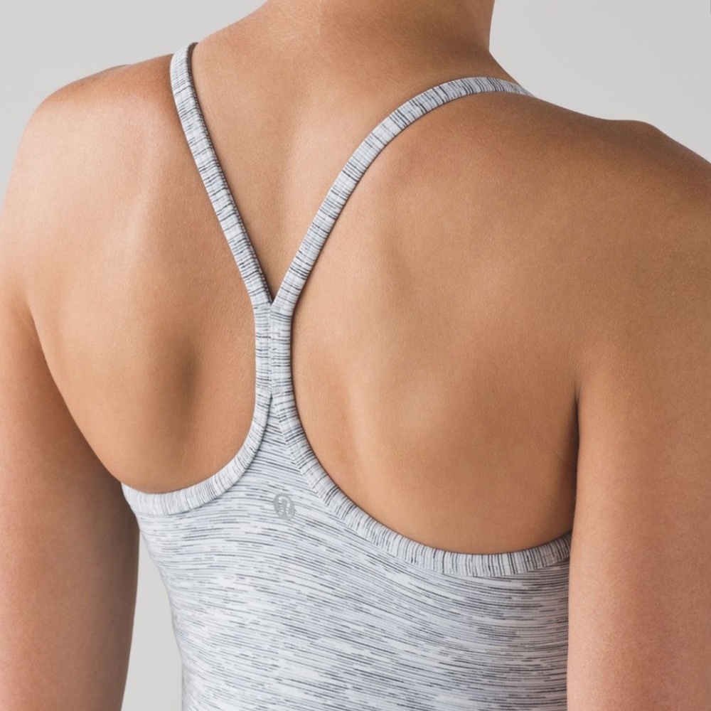 LIKE NEW Lululemon light gray Power Y tank 6